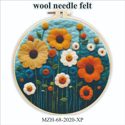 Wool Felt Painting With Embroidery Frame Needle Felt Supplies Suitable For Beginners