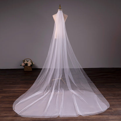 Wedding Bride Double-layer Trimming Veil With Comb