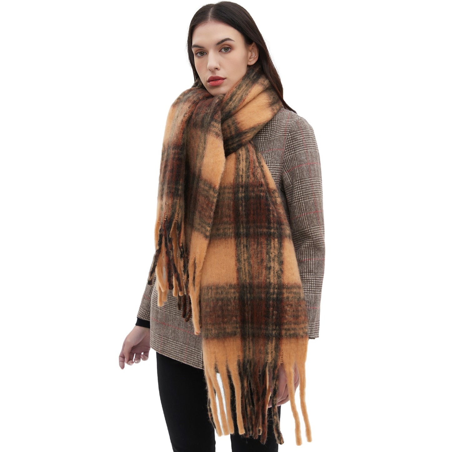 Shawl Autumn And Winter Circle Sand Thickened Coffee Maillard Scarf