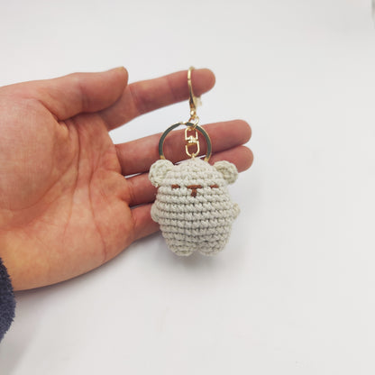 Cute Bear Pendant Handmade Woven Keychain