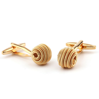 Gold Twist Cufflinks All-matching Shirt Cufflinks