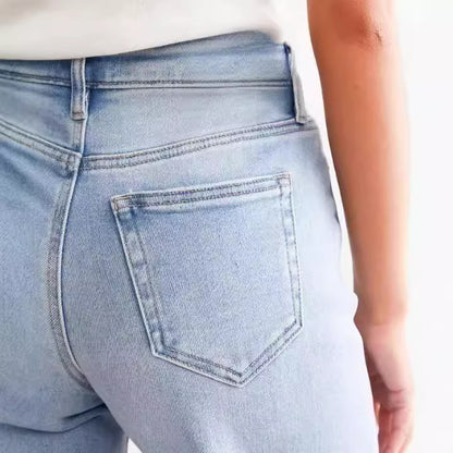 Pantalones vaqueros rectos de pierna ancha para mujer, estilo europeo y americano.