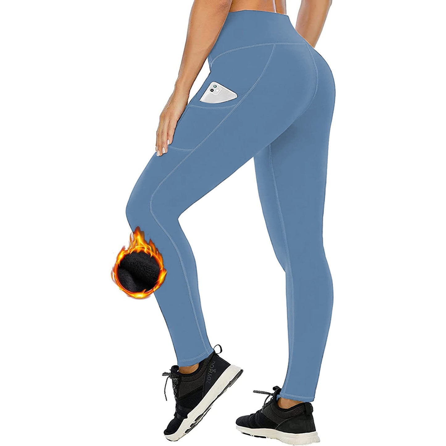 Leggings ajustados de cintura alta con relleno de terciopelo para mujer, pantalones de yoga deportivos con realce de cadera