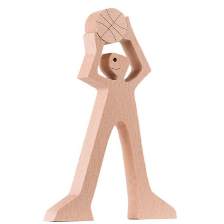 Figura de bricolaje, adorno de perro de madera, escultura, decoración del hogar, escultura de madera de un hombre y un perro, regalos de Navidad, modelo de decoración