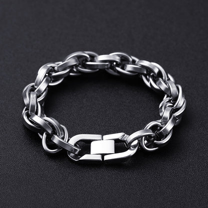 Pulsera de acero de titanio para hombre con estilo dominante