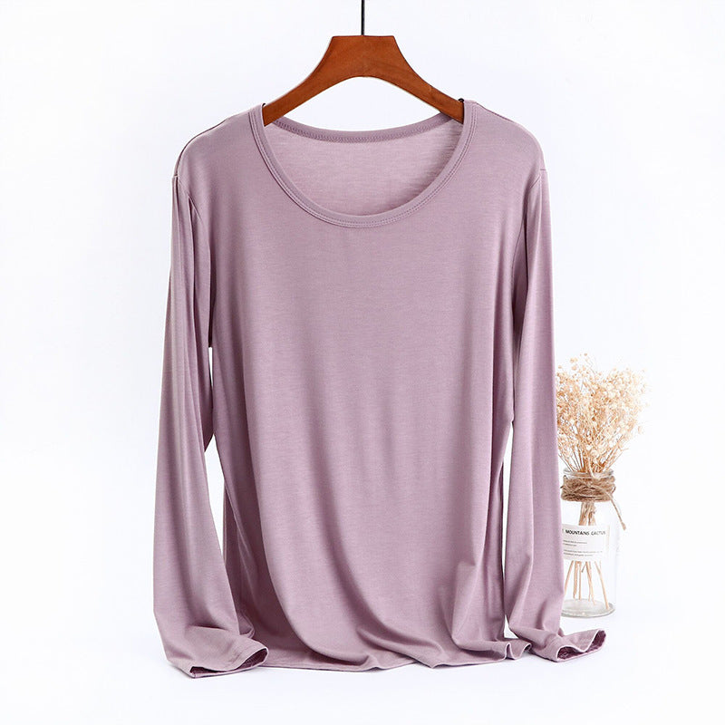 Women's Plus Size Modal Long-sleeved T-shirt