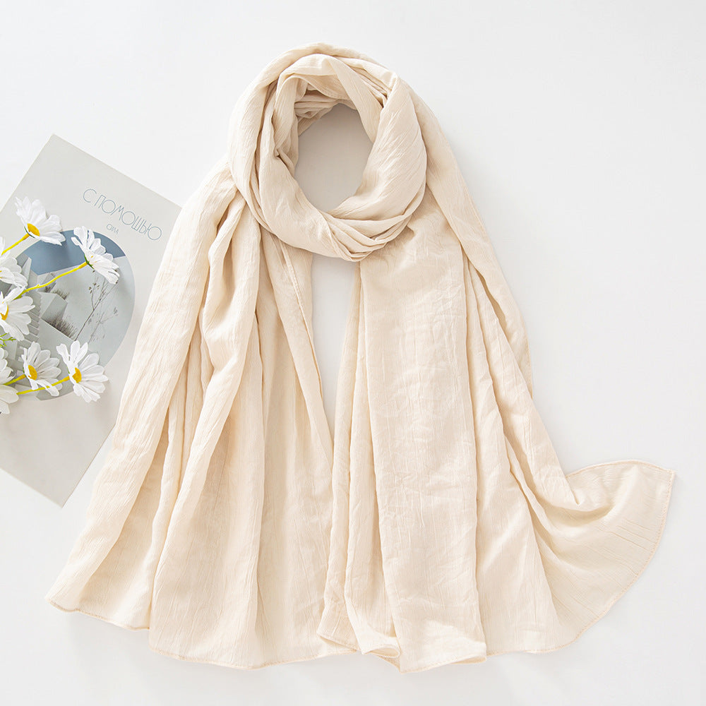 Fashion Bag Scarf Rayon Natural Wrinkle Scarf