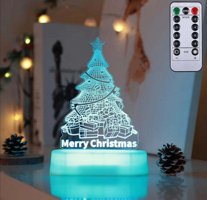 Lámpara 3D de decoración navideña, luces LED de noche acrílicas, Año Nuevo, día de San Valentín, regalo de Navidad para niños, adornos navideños