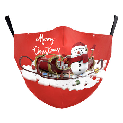 Snowflake Christmas Red Digital Printing Double-layer Dust Mask