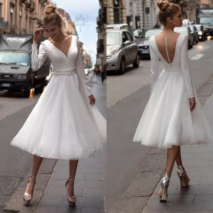 Vestido de novia corto para mujer Vestido de noche