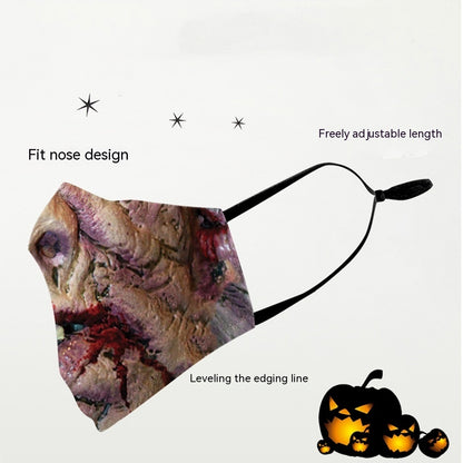 Halloween Carnival Digital Printing Funny Clown Face Double Layer Dust Mask