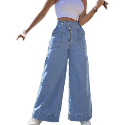 Women's Trousers With High Waist And Wide Legs