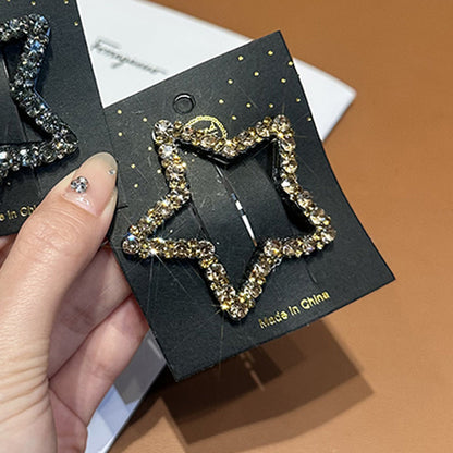 Horquilla de estrella con diamantes de imitación de alta gama, tocado femenino dulce y moderno