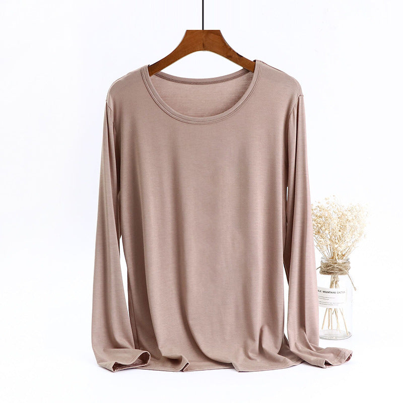 Women's Plus Size Modal Long-sleeved T-shirt