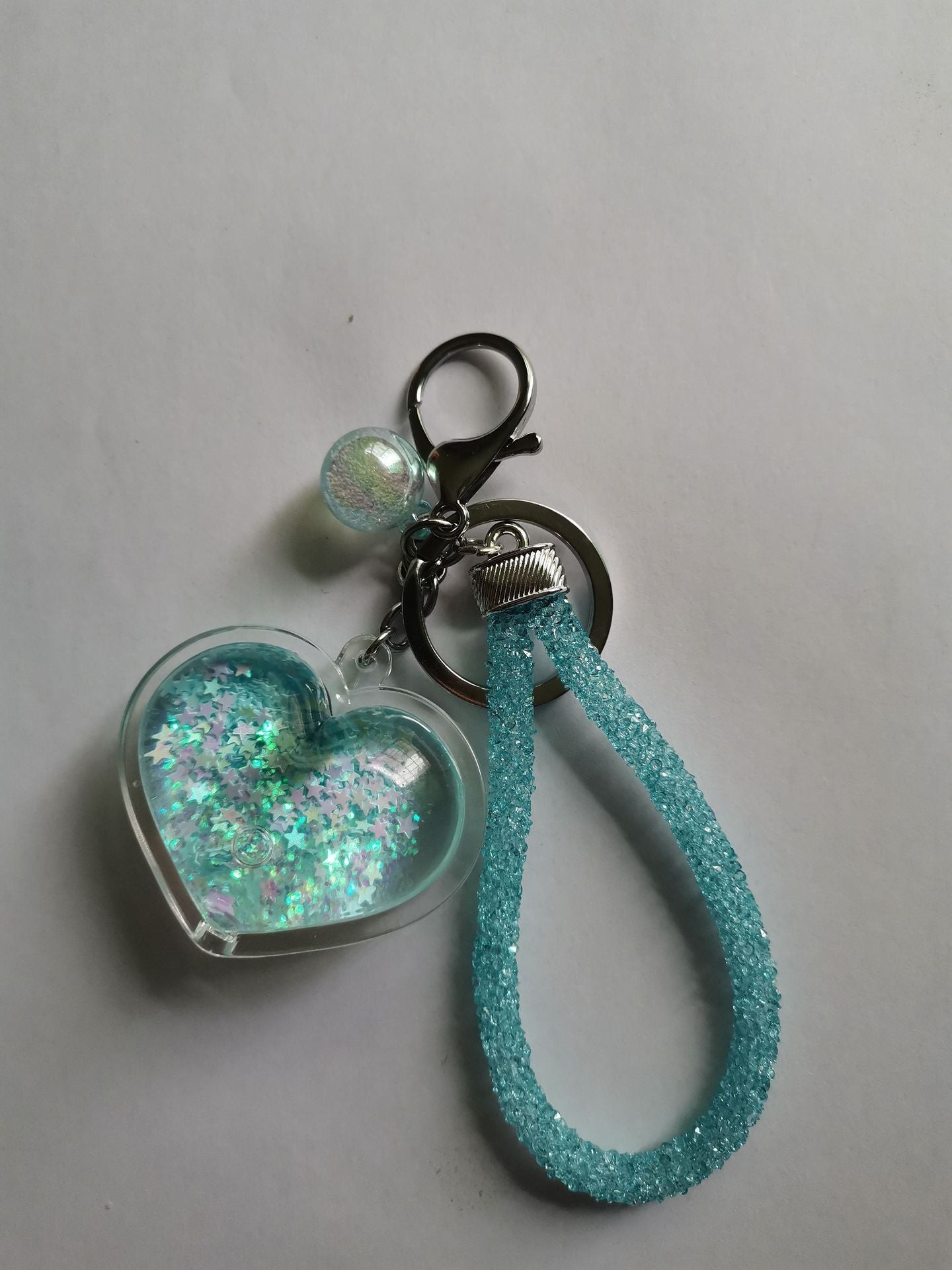 Acrylic Oil-filled Creative Heart Keychain Pendant