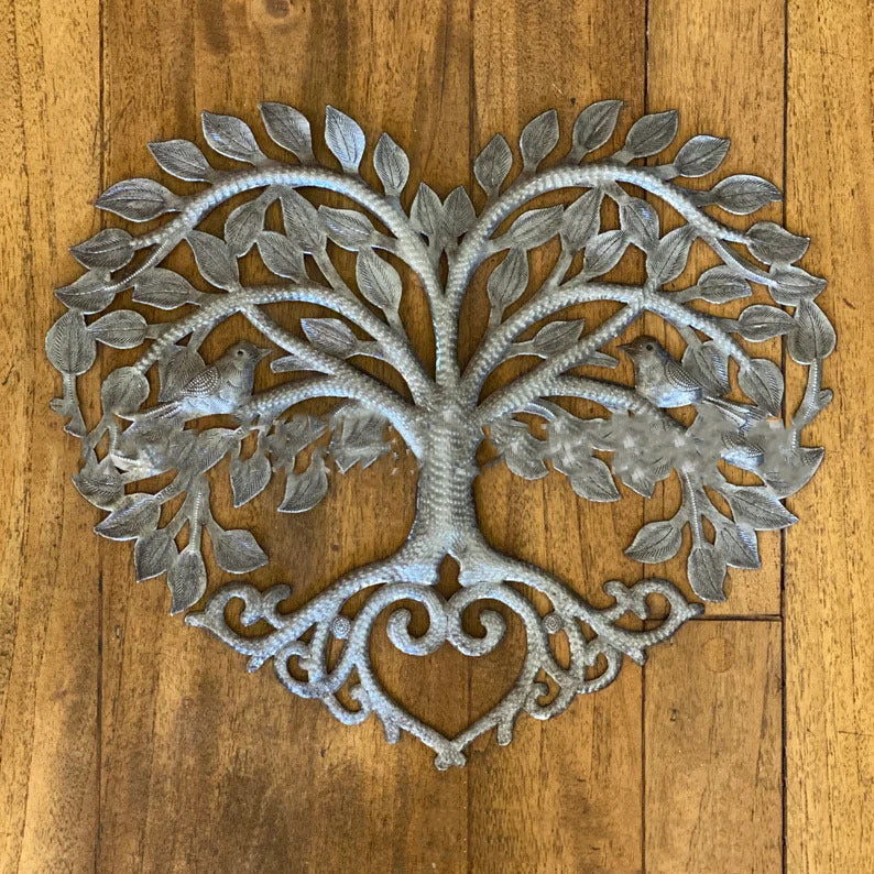 Metal Wall Art Heart Tree Of Life Home Decoration Artifact