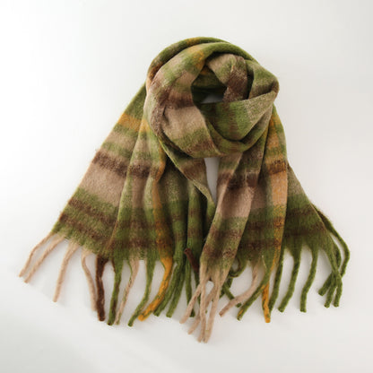 European, American And French Style Classic Retro Artificial Cashmere Plaid Scarf