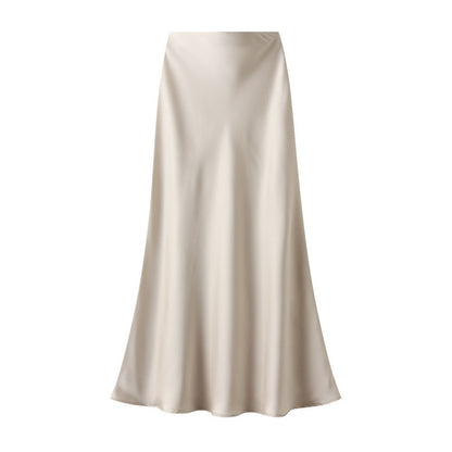 High-grade Draping Silky Satin Skirt For Women