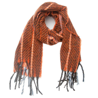 European And American Clip Flower Tassel Striped Scarf Shawl