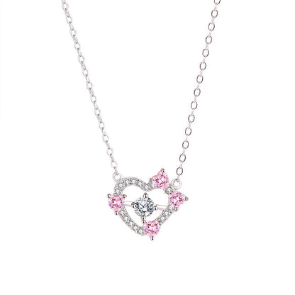 Sterling Silver New Style Hollow Heart Clavicle Chain