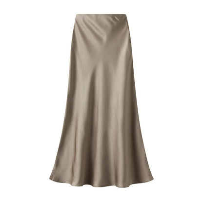 High-grade Draping Silky Satin Skirt For Women