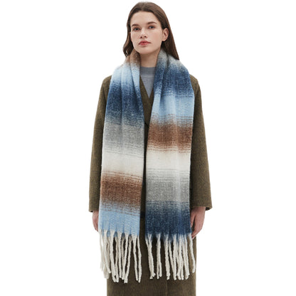 New Tassel Gradient Color Scarf Shawl