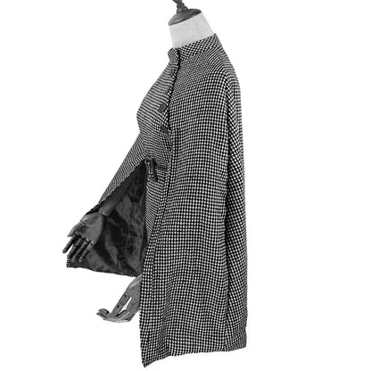 European And American Women's Clothing Plaid Knitted Cloak Slimming