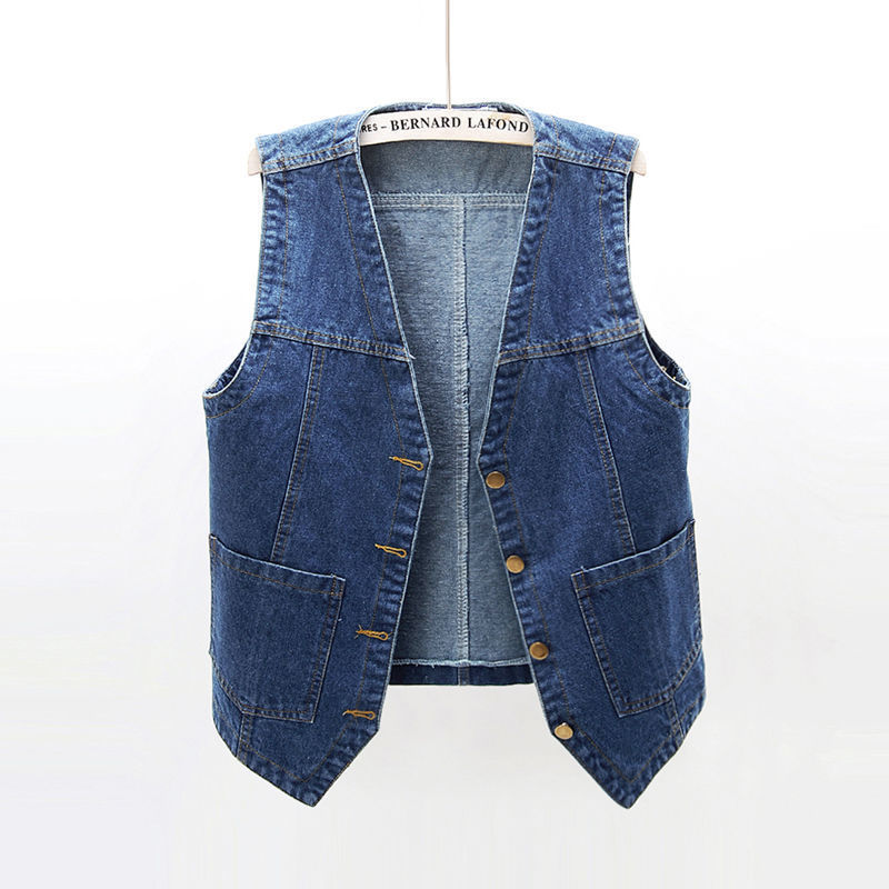 Spring And Summer All-matching Jeans Vest Women's Short Loose