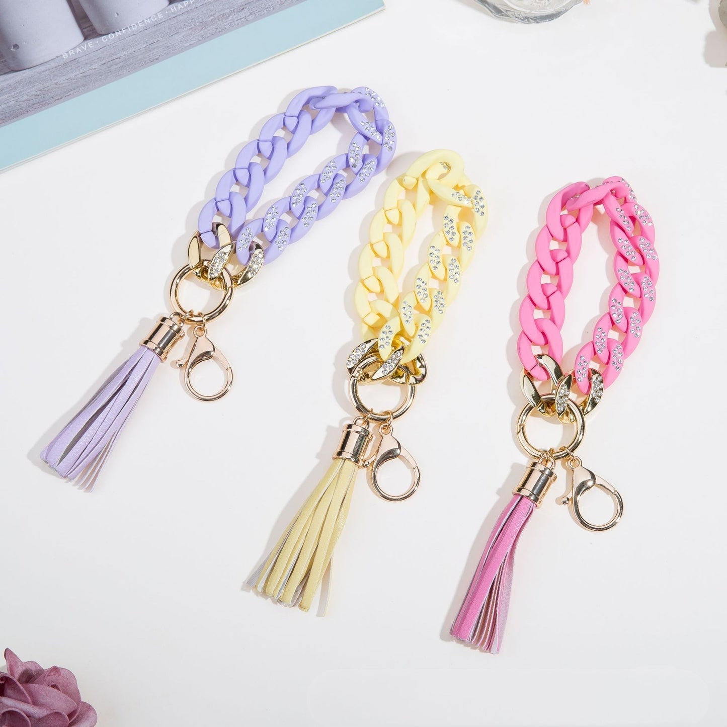 Resin Bracelet Women's Color Keychain