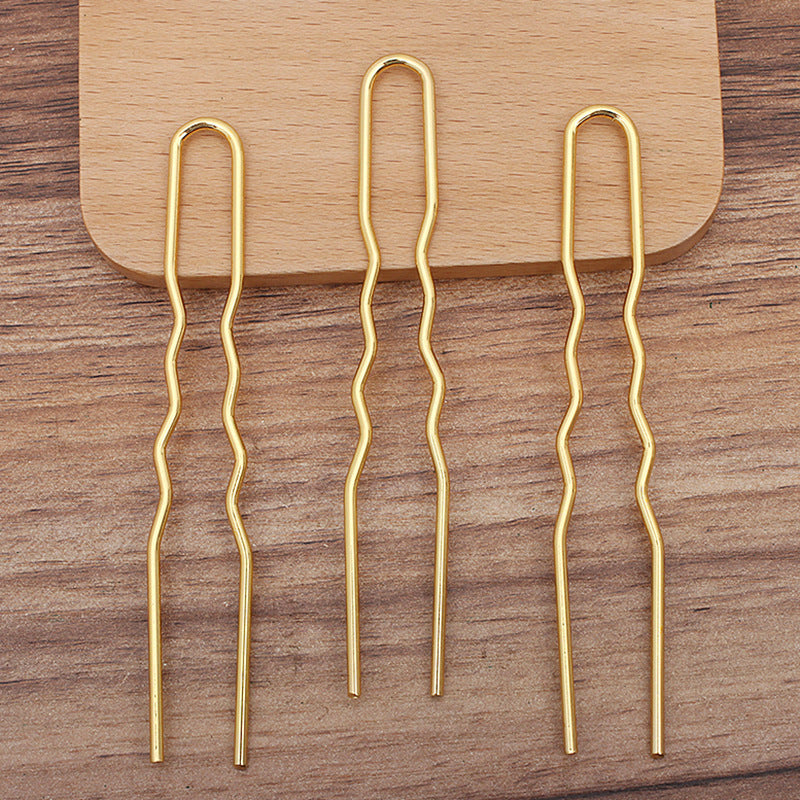 Thick Corrugated U Fork Hair Clasp Diy Ornament Accessories Hairpin Material