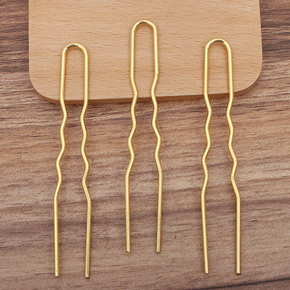 Thick Corrugated U Fork Hair Clasp Diy Ornament Accessories Hairpin Material