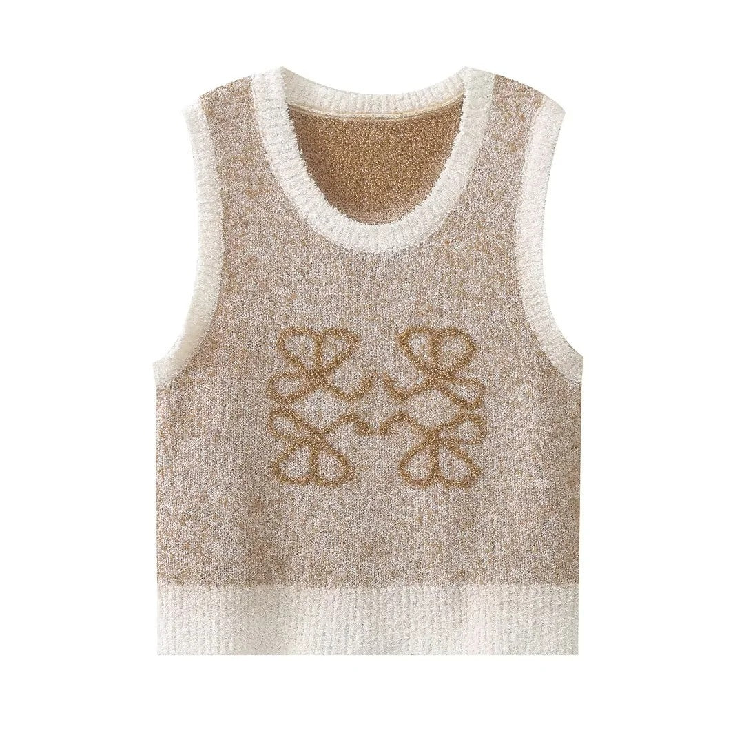 Women's Fashion All-match Short Knitted Vest