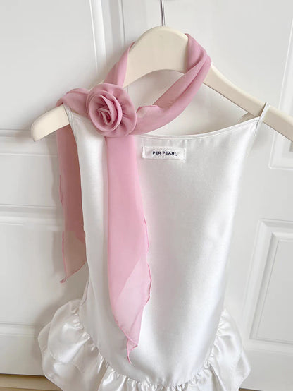 Pure Color Rose Scarf