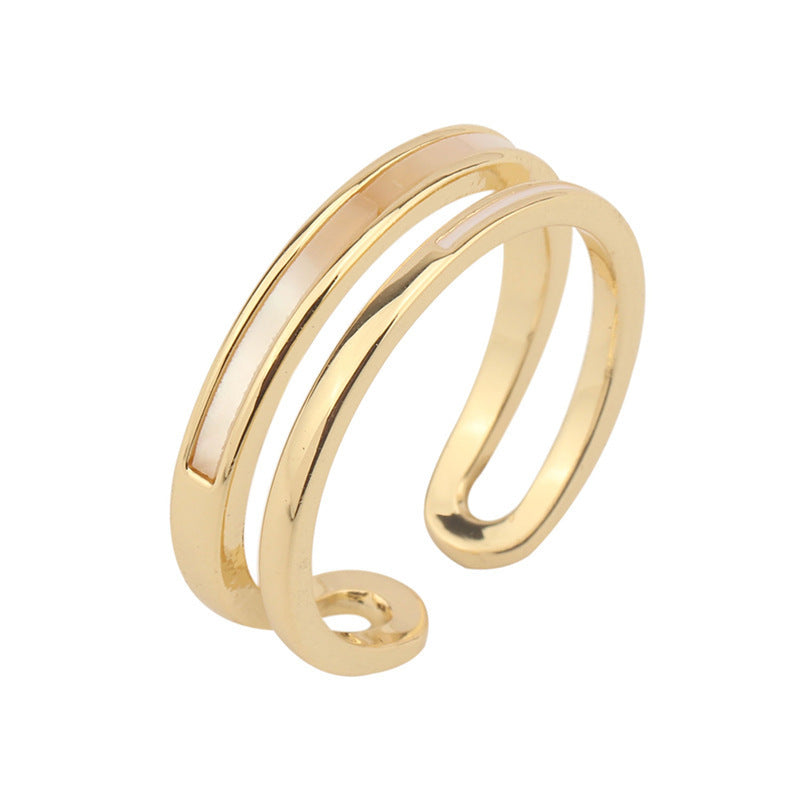 Anillo liso doble Fritillaria para mujer