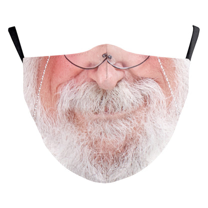 Christmas Beard Digital Printing Face Creative Double-layer Dust Mask