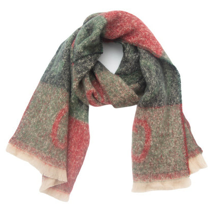 Men's And Women's Short Beard Jacquard Letter Scarf