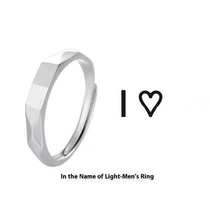 S925 Pure Silver Projection Couple Ring