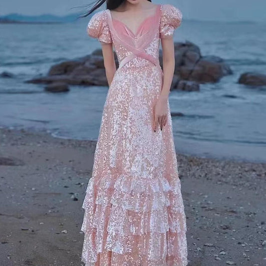 Pink Evening Dress For High End Luxury Women