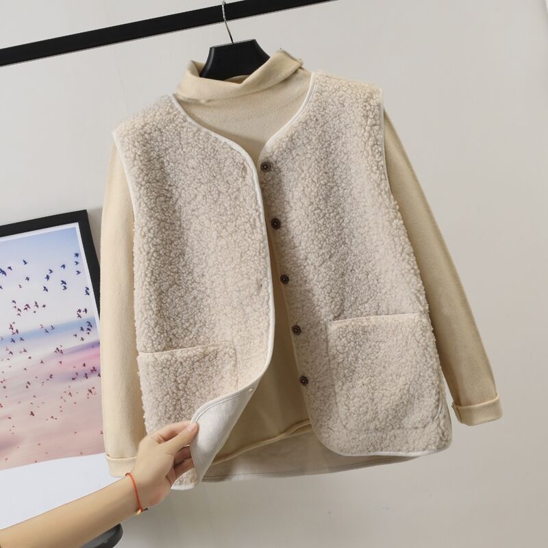 Autumn And Winter Versatile Outerwear Plush Vest