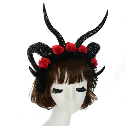 Simulation Horn Lace Dark Witch Horn Witch Cos Horn Headband