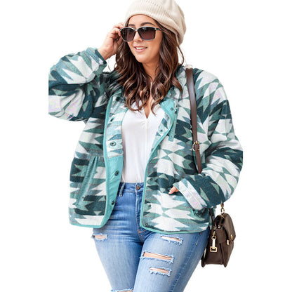 Women's Casual Loose Geometric Printed Jacket