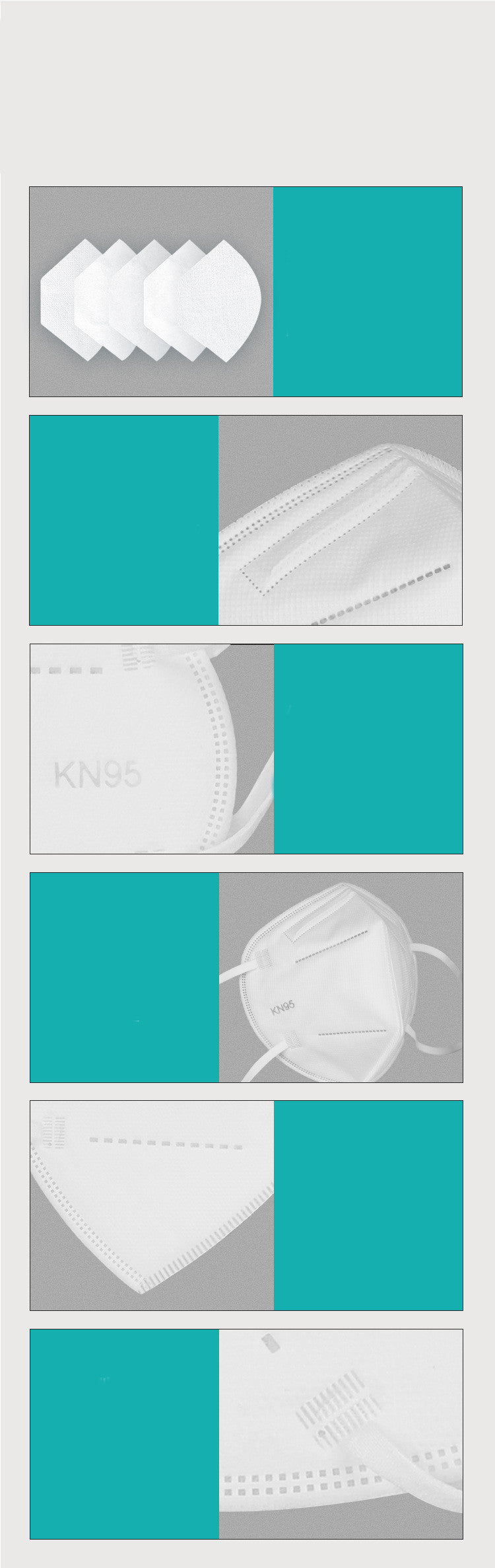 Mascarilla protectora de cinco capas 3D KN95