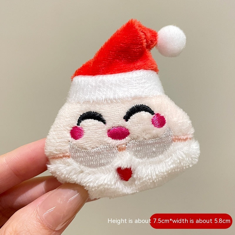 Cartoon Cute Santa Claus Brooch Christmas Festival Accessories