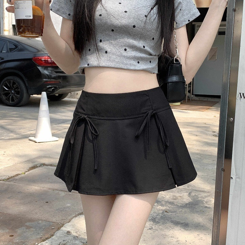 Hot Girl Design Bow Lace-up Skirt