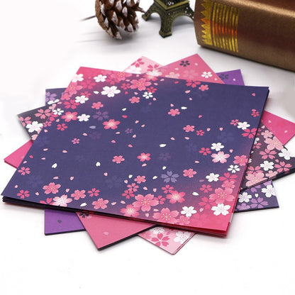 Double-sided Two-color Japanese-style Floral Origami Square Printing Origami