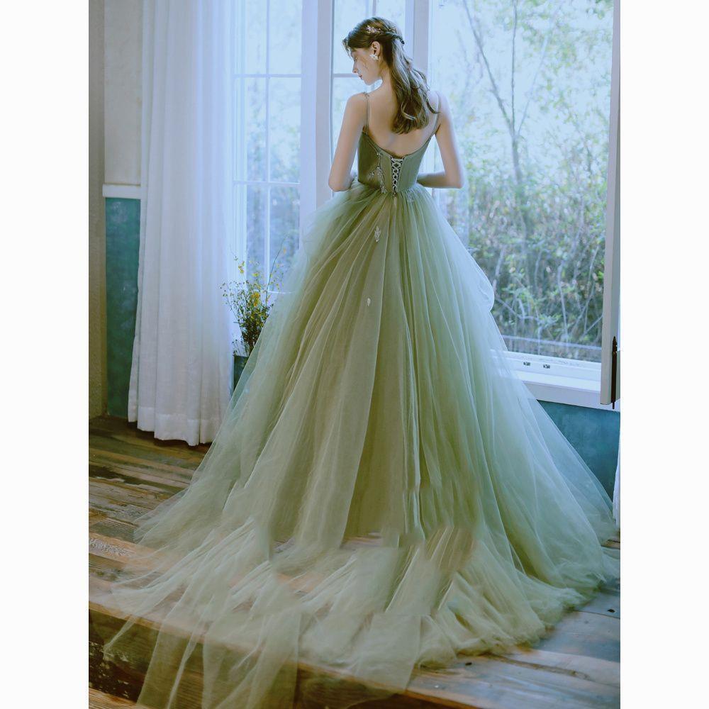 Vestido informal versátil estilo bosque verde para mujer