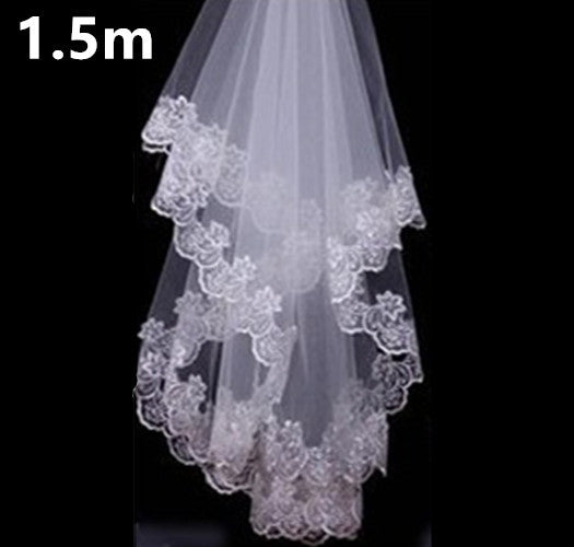 The bride wedding veil wedding wedding headdress accessories manufacturers 3 meters long white lace veil wholesale