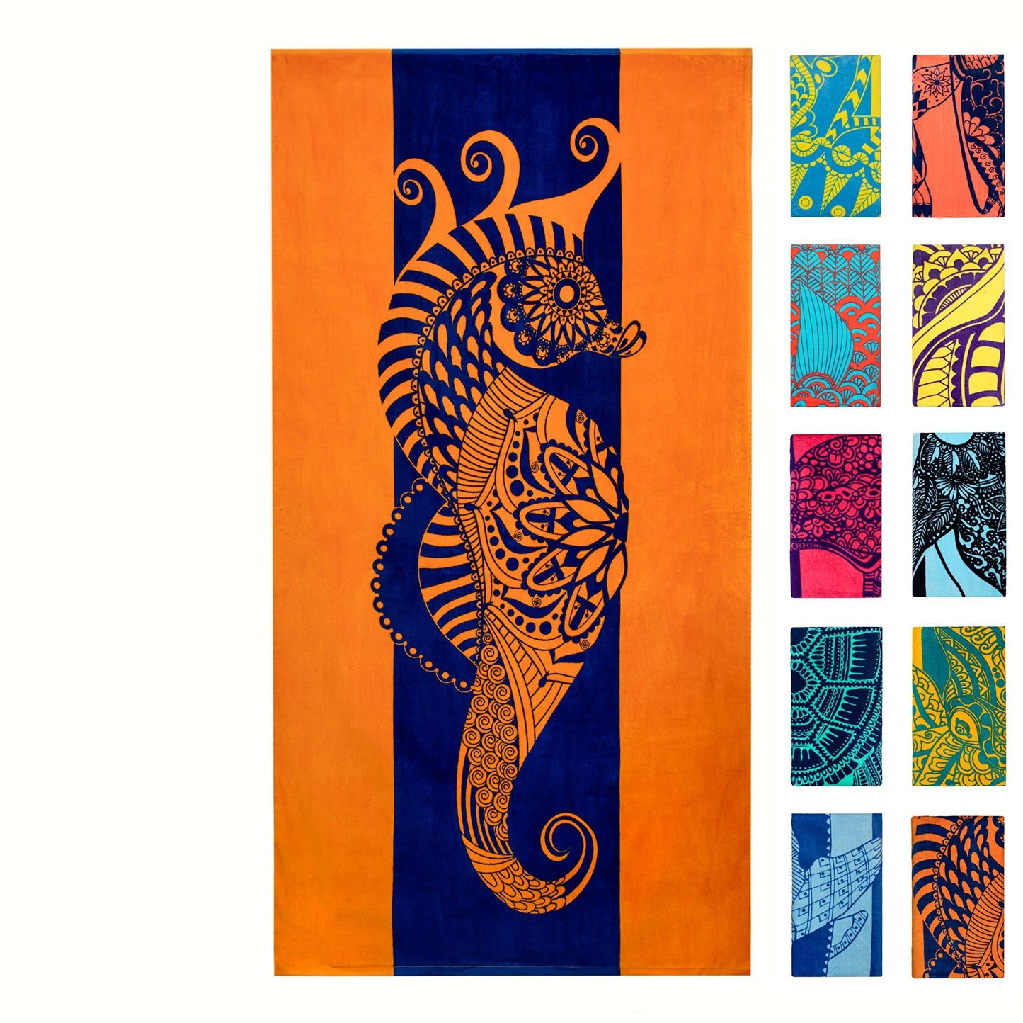 Turtle Pattern Cross-border Hot Sale Marine Life Dolphin Conch Blue Tropical Fish Beach Towel