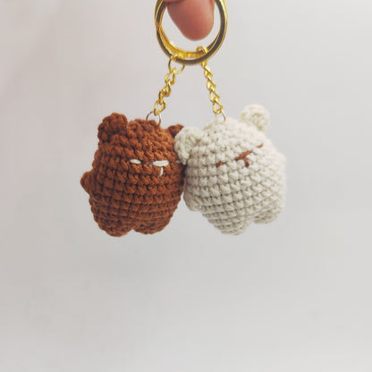 Cute Bear Pendant Handmade Woven Keychain