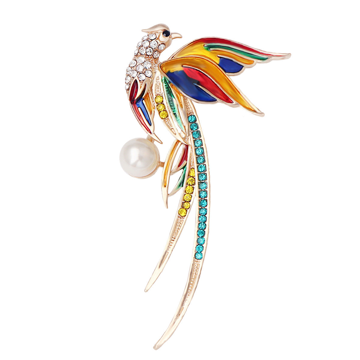 Hummingbird Phoenix Peacock Oil Drip Brooch Pin Clothing Accessories